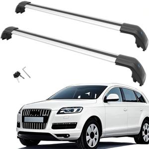 MotorFansClub Roof Rack Cross Bars Fit for Audi Q7 2007 2008 2009 2010 2011 2012 2013 2014 2015 Lockable Roof Top Rail Luggage Rack Carrier