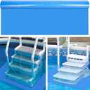 45x60 inches Swimming Pool Ladder Mat Protective Swimming Pool Step Pad for Above Ground Swimming Pool Ladder Pad Vinyl Non-Slip Pool Liner