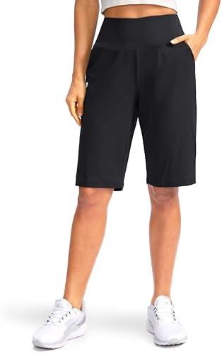 G Gradual Women's 12" Bermuda Long Shorts with Pockets High Waisted Stretch Knee Length Shorts for Women Summer Walking, Medium