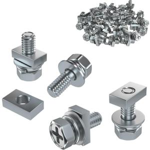 Motorcycle Battery Terminal Bolts and Nuts,12 Pack M6 x 12 mm Bolt Square Nut Kit, 304 Stainless Steel Screws and Nuts for ATV, UTV Bike Scooter (M6x12-12Pack)