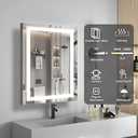 1624 inches LED Bathroom Mirror, Bathroom Vanity Mirror with Lights for Wall, Wall Mounted Vanity for Bathroom Makeup, Stepless Dimmable&Colors, Anti-Fog, Memory Function, Waterproof
