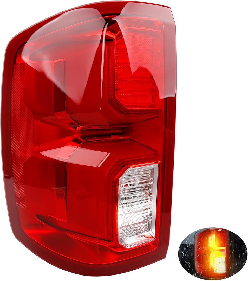 LED Taillights, for 2016-2018 Chevy Silverado 1500 LS LT WT LTZ SSV Base Custom Hign Country, Replace 84288718 Led Running Driving Lamps Barke Turn Signal Lighting Rear Left Driver Side Tail Lights (16-18 Silverado)