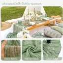 6 Pack Sage Green Cheesecloth Table Runner 35x120 Inch Gauze Rustic Boho Table Runner 10FT Cheese Cloth for Wedding Decor Party Bridal Baby Shower Spring Table Decoration