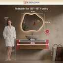 Keonjinn Irregular Backlit Bathroom Mirror 30 x 36 Inch, HD Tempered Glass