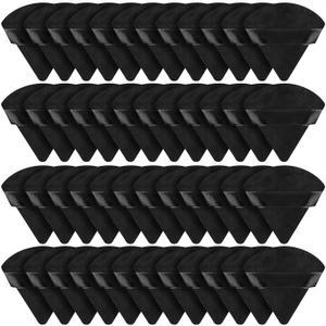 Suclain 48 Pcs Velour Triangle Powder Puff Soft Velour Makeup Puff for Face Powder Makeup Triangle Sponges for Wet and Dry Cosmetic Foundation Loose Mineral Body Tool(Black)