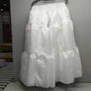 YULUOSHA Women's Crinoline Petticoat Hoopless Skirt A-Line Underskirt Full Gown Half Slips for Dresses Lingerie Long Skirt (One Size, White)