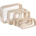 TSA Approved 5-Piece Diaper Bag Organizer Pouch Set Clear Waterproof TPU Kids Toiletry Storage Set Travel Packing Clutch Cube Bags for Baby Nursing