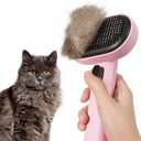 Aumuca Cat Brushes for Indoor Cats, Cat Hair Brush for Shedding, Cat Brush for Long or Short Haired Cats, Cat Grooming Deshedding Brush for Dog Kitten Horse Massage Removes Loose Fur (Pink)