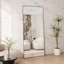 56x21 Black Rectangle Full Length Mirror, Tempered Glass with Aluminum Frame Full Body Mirror