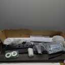 Cyclysio Industrial Pipe Clothing Rack, Reversible 7.25FT Wall Mounted Clothes Rack, Heavy Duty Garment Racks Closet Wardrobe with LED Lights& Shelves, Walk-in Closet System, Grey