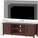 ChooChoo 54" Farmhouse TV Stand for TVs up to 65 inches, Entertainment Center with Storage Cabinets, Open Shelves and Fluted Door, TV Console Table for Living Room, Bedroom, Walnut, 15.35"D x 53.94"W x 19.69"H
