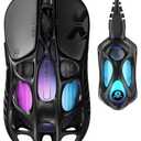 GravaStar Mercury X Pro Wireless Gaming Mouse, Come with 8K Dongle – 32,000 DPI PAW 3950 Sensor, 8,000Hz Polling Rate, Only 49g, Magnesium Alloy Hollow Frame, RGB Lighting, 5 Programmable Buttons