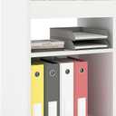 3-Tier Mobile Files Cabinet, Under Desk White Storage Organizer with Wheels for Home Office (White)