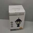 Outdoor Post Light,Waterproof Cast Aluminium Lamp Post Light Fixture,Post Lantern with Pier Mount Base,Matte Black,16.5in,Suitable for Garden,Yard,Driveway,etc