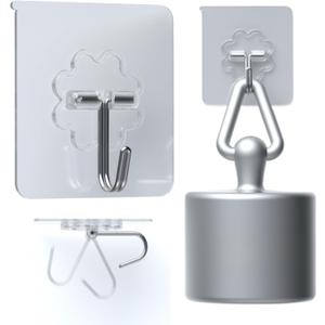 DDMY Heavy Duty Hook 24 Pack Self Adhesive Hooks for Hanging Wall Hooks Transparent Reusable Waterproof Adhesive Sticky Hook for Kitchen Curtain, Towel Bathroom,Coat Shower Door Utility No Damage