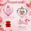 16pcs Valentines Day Decorations Heart Ornaments for Tree Romantic Hanging Ornaments for Christmas Tree Bear Heart Shaped Valentines Decor for Wedding Xmas Valentine Anniversary