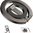 Magnetic Phone Ring for MagSafe Grip [Dual-Sided Magnetic] [Super Magnet] [Magnet Phone Stand Grip Compatible with Car Mounts] Mag Safe Accessory for iPhone 17/16/15/14/13 Pro Max Plus, Grey