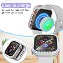 Bling Case for Apple Watch Apple Watch SE 3 (2025)/ SE2/ SE/Series 6/5/4 44mm Screen Protector, Woman Glitter Crystal Rhinestone Scratch Resistant Overall Protective Bumper Cover, Colorful