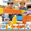 Electric Train Set for Kids Ages 3-8, 242Pcs 3D Flexible Race Track Toy, Gravity-Defying 360 Loop Building Set, STEM DIY Railroad Learning Toy Gift for Toddlers Boys Girls