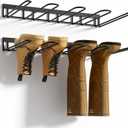 Boot Rack, Wader Hangers for wall, Metal Wall Mounted Shoe Racks, 4 Pair Boot Organizer for Tall Boots and Cowboy shoes, Boots Trays for Entryway,Garage (2 Pack) (black)