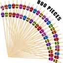 800 Pcs Skull Picks Skull Toothpicks Cocktail Picks for Drinks 4.7 Inch Skewers Sticks Fancy Sandwich Appetizer Bamboo Skewers for Wedding Birthday Party Decorations