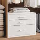 Espelism Closet Drawers with 3 Fabric Drawers 21" W x 20" H x 15.7" D White Closet Organizer Dresser, Stackable Storage Modular Chest Cabinet for Bedroom, Dorm