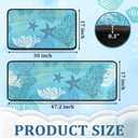 Coastal Beach Kitchen Rugs and Mats for Floor, Summer Decorations for Home, 2 Pcs Non-Slip Backing Nautical Kitchen Mat, Summer Decor Starfish Ocean Kitchen Rug Sets with Runner 17"x47.2"+17"x30"