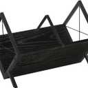 YINMIT Vinyl Record Holder - 80-100 LP Vinyl Record Storage Rack, Quick Assembly Display, Retro Style Organizer for Magazine, Book, Files, Albums (Black, 1 Tier)