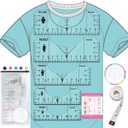 Vowlove T-Shirt Ruler for Precise Alignment, Center & Left Chest Placement Tool for Shirt Making, Compatible with Cricut, Heat Press, HTV, Vinyl, DTF, Sublimation