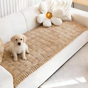 Mivnue Pet Couch Cover, Couch Covers for Dogs, Washable Dog Sofa Covers Couch Protector, Fuzzy Non Slip Couch Slipcover Pet Friendly (Brown, 27.6" x 59.1")