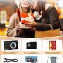 2025 New Digital Camera, 56MP FHD 1080P for Kids with 16x Digital Zoom Anti Shake, Face Detect, Smile Capture, 32GB TF Card, Battery, Lanyard, a Great Gift for Boys & Girls,Black
