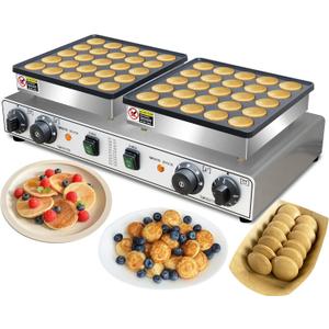Commercial 1900W 50PCS Mini Dutch Pancake Maker Dual-Zone Heating
