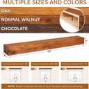 G GOOD GAIN Fireplace Mantel 60inch - Handmade Rustic Wood Mantel for Over Fireplace | Wall Mounted Floating Mantle Shelves for Living Room Decor(NormalWalnut, 60Lx5Hx8D)