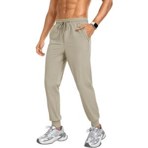 Men's Sweatpants Athletic Pants Joggers with Zipper Pockets Lightweight Quick Dry Workout Track Pants for Gym Running (L)