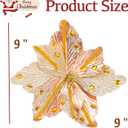 6 Pcs Elegant Champagne Christmas Flowers, 9" Large Christmas Tree Decorations Set with Long Stem Picks, Poinsettia Flowers Artificial for Tree Garland Wreath Swag Pot Vase, Xmas Floral Bouquet Decor