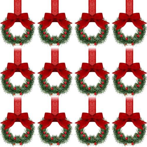 Amazon.com: Retrowavy 12 Pcs Christmas Kitchen Cabinet Wreaths with Ribbon 3.94 Inch Mini Christmas Wreath Small Kitchen Xmas Decor for Window Door(Red,Classic Style) : Home & Kitchen