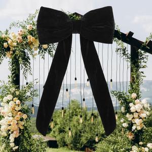 Big Black Bow Velvet Birthday Decorations Coquette Party Black Bow Decor Backdrop Big Themed Room Large Wall Decor Ornaments Giant Door Ribbon Velvet Wedding Bachelorette Christmas Tree Decoration