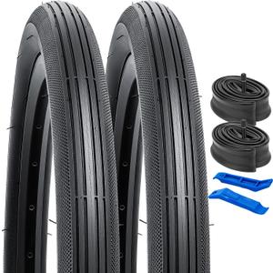 YUNSCM 2-PCS 20" Bike Tires 20 x 1.95/53-406 and 20" Heavy Duty Bike Tubes AV32MM Schrader Valve Compatible with 20x1.90 20x1.95 20x2.0 Bike Bicycle Tires and Tubes (Y-706)