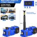Electric Car Jack kit 5 Ton 12V Electric Floor Jack Lift for Vehicle, Electric Hydraulic Jack Auto Repair Tool Set with Built-in Inflator and Impact Wrench for SUV Sedan Truck Tire Change Blue