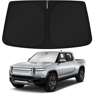 KUST Windshield Sun Shade for Rivian R1T R1S Accessories 2022-2025 2026 Sunshade Window Sun Visor Protector Foldable Blocks UV Rays Keep Your Car Cooler