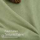 LAMIT Linen Curtains 45 inch Length 2 Panels, Linen Textured Thermal Insulated Bedroom Curtains Grommet Privacy Light Filtering Drapes for Living Room/Farmhouse, W52 x L45, Sage Green