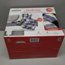 Sunbeam Microplush Sherpa Electric Heated Throw Blanket-Black/White Plaid 60×70"