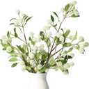 Melorca&Guilla Artificial Plants,4PCS 35.4" Green Faux Branches for Vase,Artificial Plants for Shop Garden Office Home Dcor (4, White Orchid Fruit)