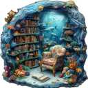 Wooden Puzzles for Adults - Undersea Book House Wooden Puzzle, Unique Shape Wood Jigsaw Puzzle for Adults, Wood Puzzles Adult, Gifts for Family, Wall Art Home Decor (100pcs 8.5 * 8.4in S)