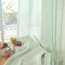 YoungsTex Sage Green Linen Semi Sheer Curtains 63 Inch Length for Living Room, Rustic Light Filtering Window Drapes Boho Textured with Rod Pocket Back Tab for Bedroom, 2 Panels, 52 X 63 Inch