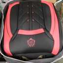 Comfortable Leather Auto Car Seat Covers 5 Seats Full Set Universal Fit (Black & Rose)