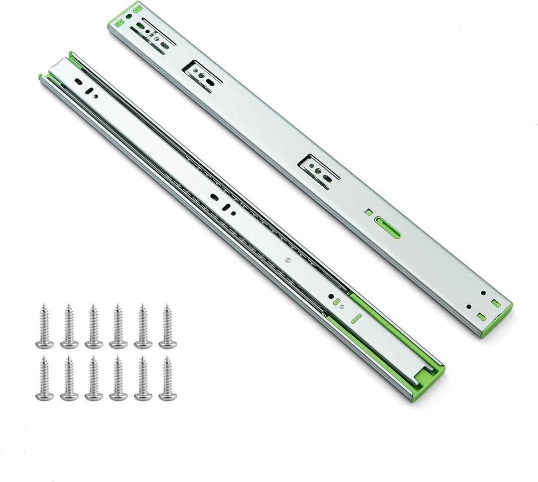 6 Pairs 20 Inch Soft Close Drawer Slides, Heavy Duty Full Extension Ball Bearing Self Closing Drawer Slides Side Mount for Kitchen Cabinet, RV, Tool Box, 150 LB Capacity
