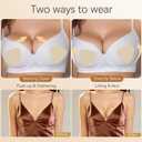 Sticky Bra Inserts-Double Sided Adhesive Lifting Bra, Lightly Padded & Invisible Support for Large Breasts (Beige, L)