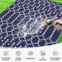 Smiry Outdoor Rug 8x10 ft, Waterproof Reversible Plastic Straw Rugs, Boho Outdoor Area Rug, Outside Floor Mat for Patio, Backyard, Deck, Picnic, Beach, Camping, Navy