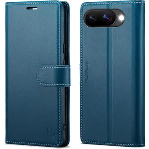 Wallet Case for Google Pixel 9a, RFID Blocking Credit Card Holder, PU Leather Folio Flip Kickstand Protective Shockproof Cover for Pixel 9a (Blue)